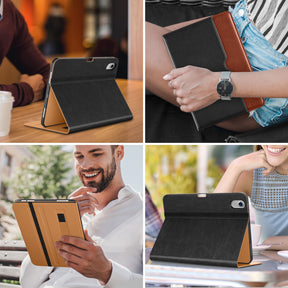 DTTO iPad Air 5th Generation Case (2022) / iPad Air 4th Generation Case (2020) 10.9 Inch, Premium Leather Business Folio Stand Cover with Pencil Holder [2nd Pencil Charging] for iPad Air 5/4, Brown