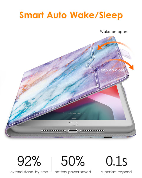 DTTO for iPad 9.7 Inch 5th/6th Generation 2018/2017 Case with Apple Pencil Holder, Premium Leather Folio Stand Cover Case for Apple iPad 9.7 inch, Also Fit iPad Pro 9.7/Air 2/Air - Black