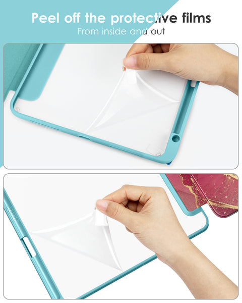 DTTOCASE iPad 10th Generation Case 2022, iPad 10.9 Inch Case with Clear Transparent Back and TPU Shockproof Frame Cover [Built-in Pencil Holder, Support Auto Sleep/Wake] -Black