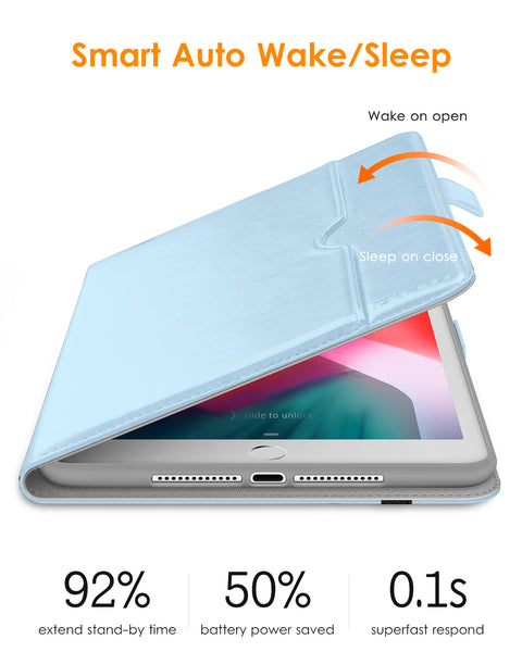 DTTO for iPad 9.7 Inch 5th/6th Generation 2018/2017 Case with Apple Pencil Holder, Premium Leather Folio Stand Cover Case for Apple iPad 9.7 inch, Also Fit iPad Pro 9.7/Air 2/Air - Black