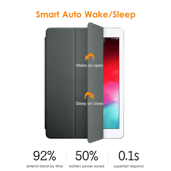 DTTO for iPad Air 2 Case (2014 Released), Ultra Slim Lightweight Smart Case Trifold Stand with Flexible Soft TPU Back Cover for Apple iPad Air 2 (Model A1566/A1567), Black