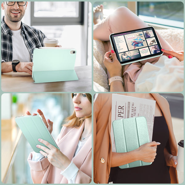 DTTO for iPad Mini 6 Case 2021, Premium Silk Pattern Slim Trifold Stand Cover[Support 2nd Gen Apple Pencil Charging] - Smart Auto Wake/Sleep Shell with Protective Hard Back(8.3 inch), Violets