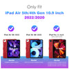 DTTO Case for iPad Air 5th / 4th Generation Case 10.9 Inch 2022/2020 with Pencil Holder, [Screen Protector] Shockproof Full Body Protective Cover, Also Fit iPad Pro 11 2021/2020/2018 - Black