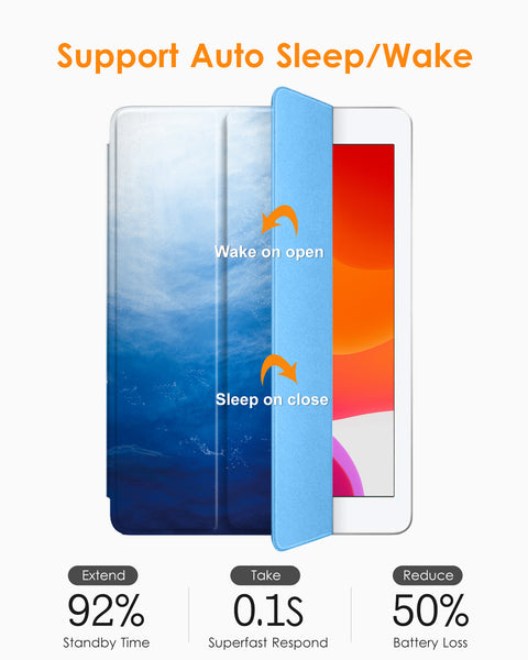 DTTO iPad 9th/ 8th/ 7th Generation 10.2 Case, Lightweight Soft TPU Back for iPad 10.2 Inch (2021/2020/2019) [Auto Wake/Sleep + Trifold Stand] - Rose Gold