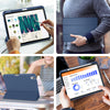 DTTO iPad 10th Generation Case 10.9 Inch 2022, Slim Tri-fold Stand Soft TPU Back with Pencil Holder for iPad 10 Case - Support Touch ID, Auto Sleep/Wake, and Honeycomb Grid Cushion, Black
