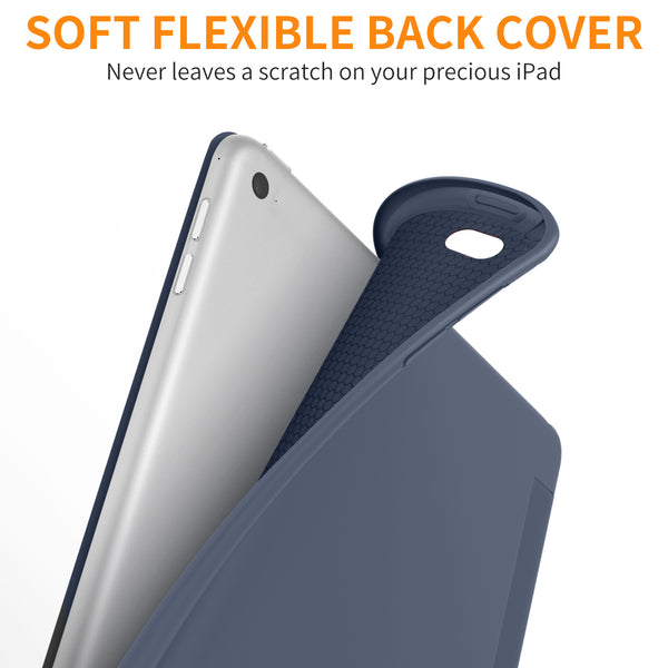 DTTO Case for iPad Mini 4,(Not Compatible with Mini 5th Generation 2019) Ultra Slim Lightweight Smart Case Trifold Stand with Flexible Soft TPU Back Cover for iPad mini4[Auto Sleep/Wake],Navy Blue