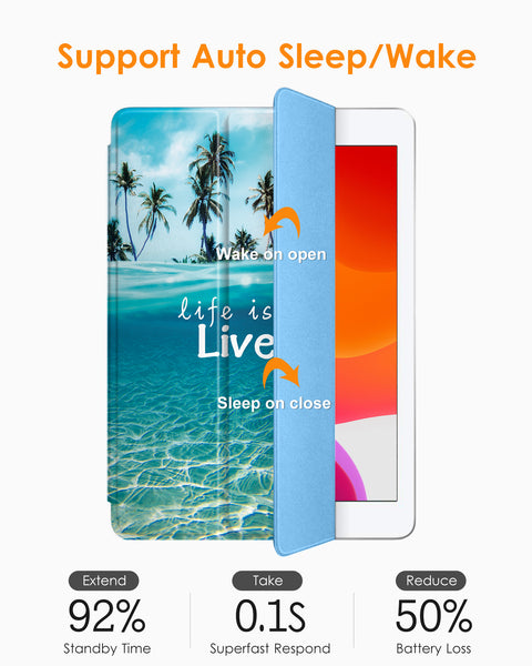 DTTO iPad 9th/ 8th/ 7th Generation 10.2 Case, Lightweight Soft TPU Back for iPad 10.2 Inch (2021/2020/2019) [Auto Wake/Sleep + Trifold Stand] - Rose Gold