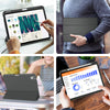 DTTO iPad 10th Generation Case 10.9 Inch 2022, Slim Tri-fold Stand Soft TPU Back with Pencil Holder for iPad 10 Case - Support Touch ID, Auto Sleep/Wake, and Honeycomb Grid Cushion, Black