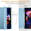 DTTO iPad Pro 12.9 case 2021 [Full Body Protection+Apple 2nd Pencil Charging+ Auto Sleep/Wake] Soft TPU Smart Back Cover Case, Ice Blue