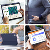 DTTO iPad 10th Generation Case 10.9 Inch 2022, Slim Tri-fold Stand Soft TPU Back with Pencil Holder for iPad 10 Case - Support Touch ID, Auto Sleep/Wake, and Honeycomb Grid Cushion, Black