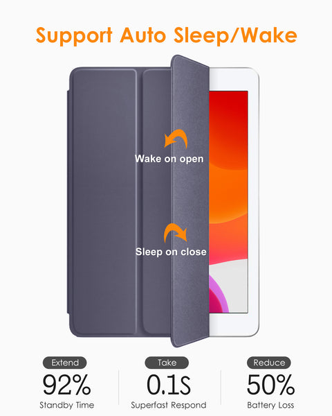 DTTO iPad 9th/ 8th/ 7th Generation 10.2 Case, Lightweight Soft TPU Back for iPad 10.2 Inch (2021/2020/2019) [Auto Wake/Sleep + Trifold Stand] - Rose Gold