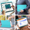 DTTO iPad 10th Generation Case 10.9 Inch 2022, Slim Tri-fold Stand Soft TPU Back with Pencil Holder for iPad 10 Case - Support Touch ID, Auto Sleep/Wake, and Honeycomb Grid Cushion, Black