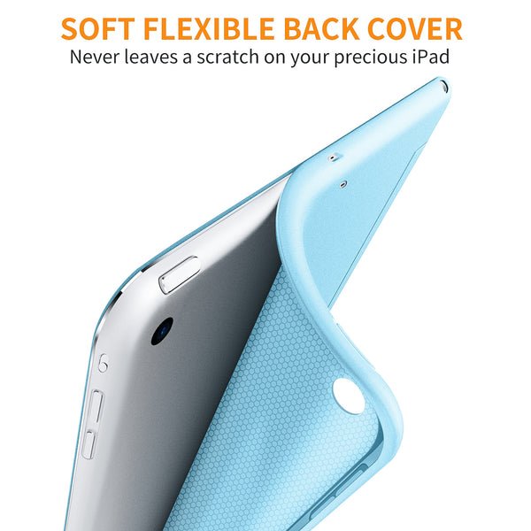 iPad Mini Case for iPad Mini 3/2 / 1, DTTO Ultra Slim Lightweight Smart Case Trifold Cover Stand with Flexible Soft TPU Back Cover for iPad Apple Mini, Mini 2, Mini 3 [Auto Sleep/Wake],NavyBlue