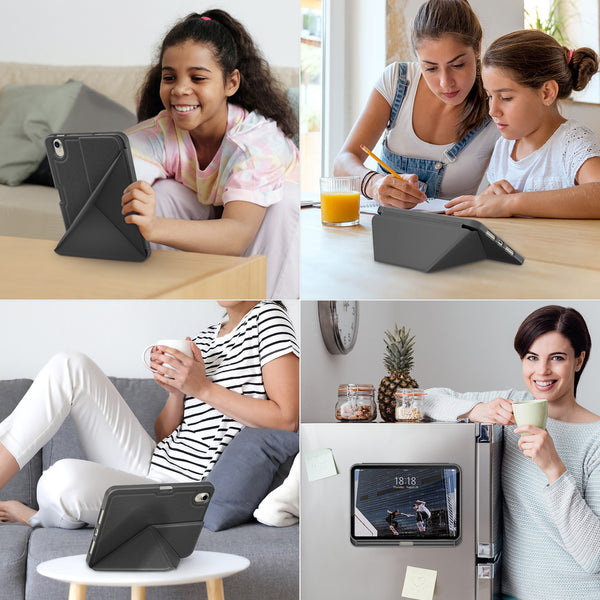 DTTO Case for iPad Mini 6th Gen 8.3 Inch 2021 with Pencil Holder, Multi - Angle Magnetic Standing Cover with TPU Back Shell [Auto Wake/Sleep], Black