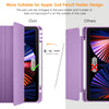 DTTO iPad Pro 12.9 case 2021 [Full Body Protection+Apple 2nd Pencil Charging+ Auto Sleep/Wake] Soft TPU Smart Back Cover Case, Ice Blue
