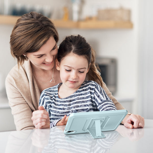 DTTO Shockproof Case for iPad Mini 6 2021, Dual Layer Full Body Tough Rugged Stand Cover Case, Built-in Screen Protector and Pencil Holder for iPad Mini 6 8.3 inch 2021 Release, Deep Black