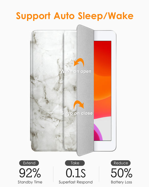 DTTO iPad 9th/ 8th/ 7th Generation 10.2 Case, Lightweight Soft TPU Back for iPad 10.2 Inch (2021/2020/2019) [Auto Wake/Sleep + Trifold Stand] - Rose Gold