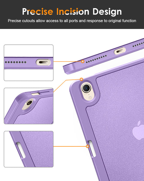 DTTO for iPad Mini 6 Case 2021 with Pencil Holder, Slim Smart Smooth Trifold Stand Front Cover [Auto Sleep/Wake] with Hard PC Clear Back Cover for Apple iPad Mini 6th Generation 8.3 Inch, Marble Green