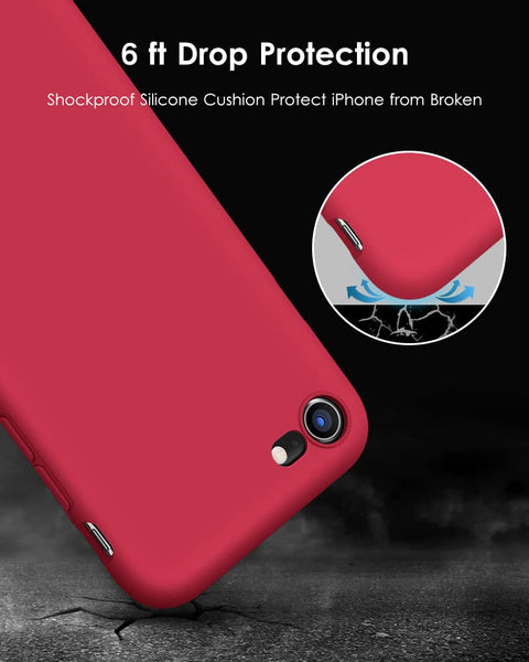 DTTO for iPhone SE Case 2020/2022, iPhone 7 8 Silicone Phone Case, [Romance Series] Shockproof Phone Case with Honeycomb Grid Cushion for Apple iPhone 7/8/SE 2020/2022, 4.7 inch, Navy Blue