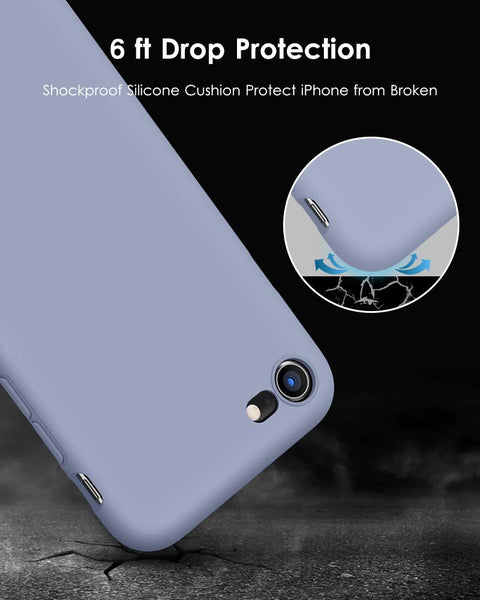 DTTO for iPhone SE Case 2020/2022, iPhone 7 8 Silicone Phone Case, [Romance Series] Shockproof Phone Case with Honeycomb Grid Cushion for Apple iPhone 7/8/SE 2020/2022, 4.7 inch, Navy Blue