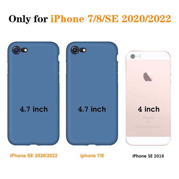 DTTO for iPhone SE Case 2020/2022, iPhone 7 8 Silicone Phone Case, [Romance Series] Shockproof Phone Case with Honeycomb Grid Cushion for Apple iPhone 7/8/SE 2020/2022, 4.7 inch, Navy Blue