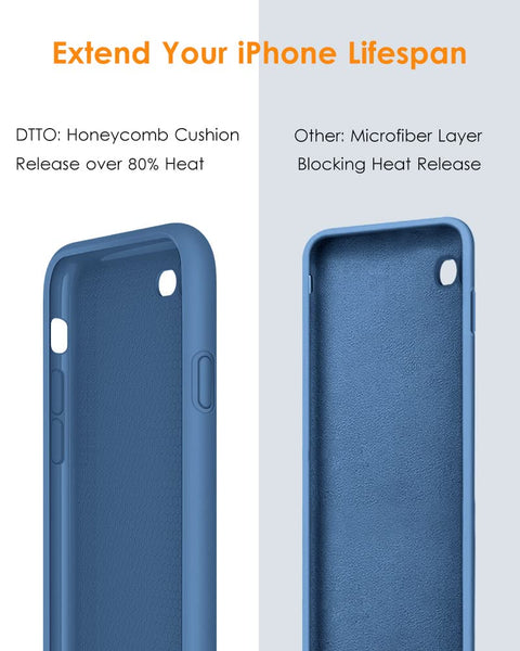 DTTO for iPhone SE Case 2020/2022, iPhone 7 8 Silicone Phone Case, [Romance Series] Shockproof Phone Case with Honeycomb Grid Cushion for Apple iPhone 7/8/SE 2020/2022, 4.7 inch, Navy Blue