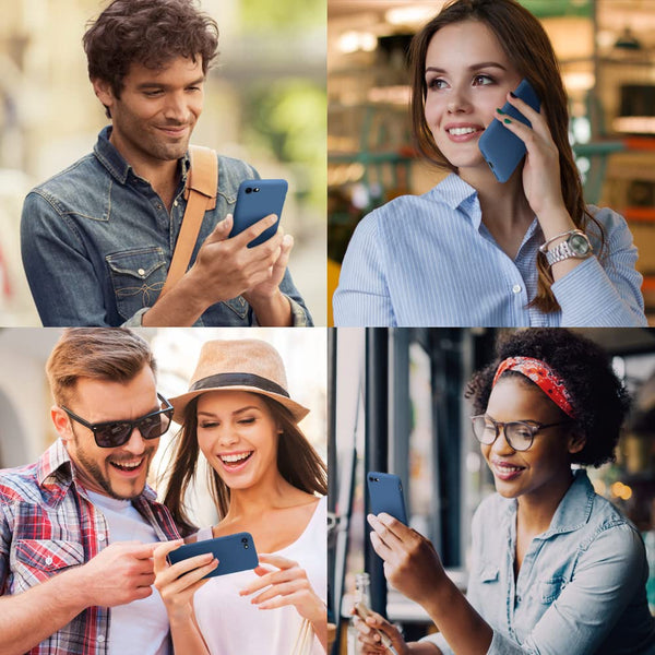 DTTO for iPhone SE Case 2020/2022, iPhone 7 8 Silicone Phone Case, [Romance Series] Shockproof Phone Case with Honeycomb Grid Cushion for Apple iPhone 7/8/SE 2020/2022, 4.7 inch, Navy Blue