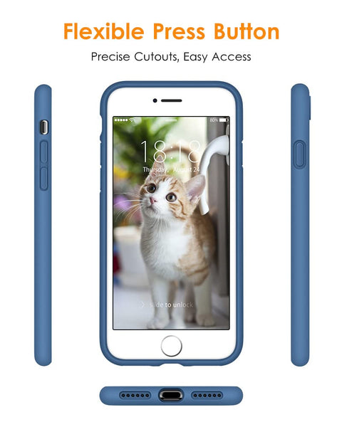 DTTO for iPhone SE Case 2020/2022, iPhone 7 8 Silicone Phone Case, [Romance Series] Shockproof Phone Case with Honeycomb Grid Cushion for Apple iPhone 7/8/SE 2020/2022, 4.7 inch, Navy Blue