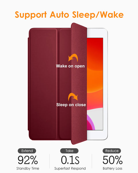 DTTO iPad 9th/ 8th/ 7th Generation 10.2 Case, Lightweight Soft TPU Back for iPad 10.2 Inch (2021/2020/2019) [Auto Wake/Sleep + Trifold Stand] - Rose Gold