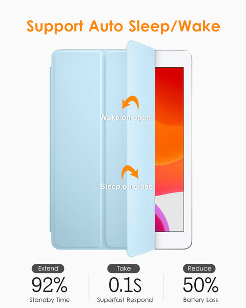 DTTO iPad 9th/ 8th/ 7th Generation 10.2 Case, Lightweight Soft TPU Back for iPad 10.2 Inch (2021/2020/2019) [Auto Wake/Sleep + Trifold Stand] - Rose Gold