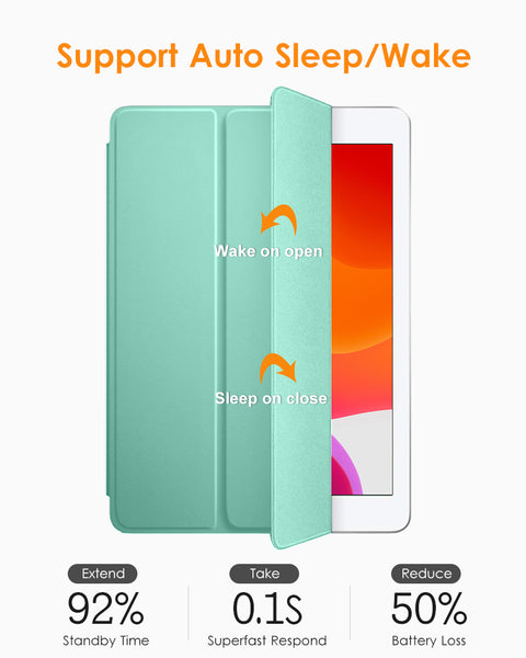 DTTO iPad 9th/ 8th/ 7th Generation 10.2 Case, Lightweight Soft TPU Back for iPad 10.2 Inch (2021/2020/2019) [Auto Wake/Sleep + Trifold Stand] - Rose Gold