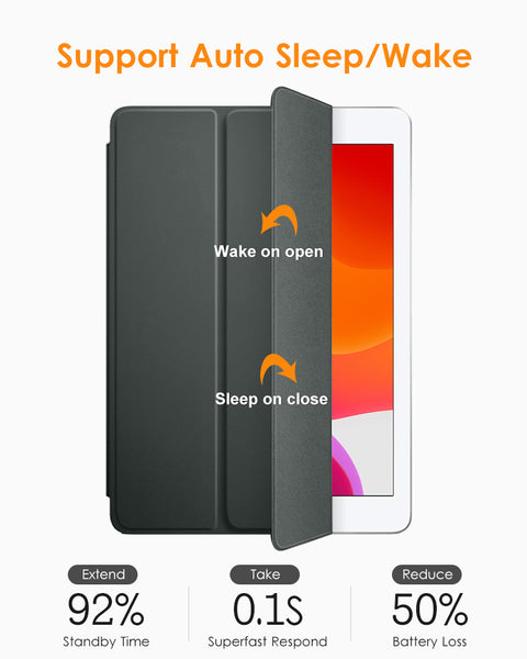 DTTO iPad 9th/ 8th/ 7th Generation 10.2 Case, Lightweight Soft TPU Back for iPad 10.2 Inch (2021/2020/2019) [Auto Wake/Sleep + Trifold Stand] - Rose Gold