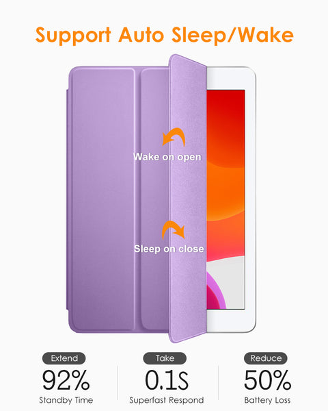 DTTO iPad 9th/ 8th/ 7th Generation 10.2 Case, Lightweight Soft TPU Back for iPad 10.2 Inch (2021/2020/2019) [Auto Wake/Sleep + Trifold Stand] - Rose Gold