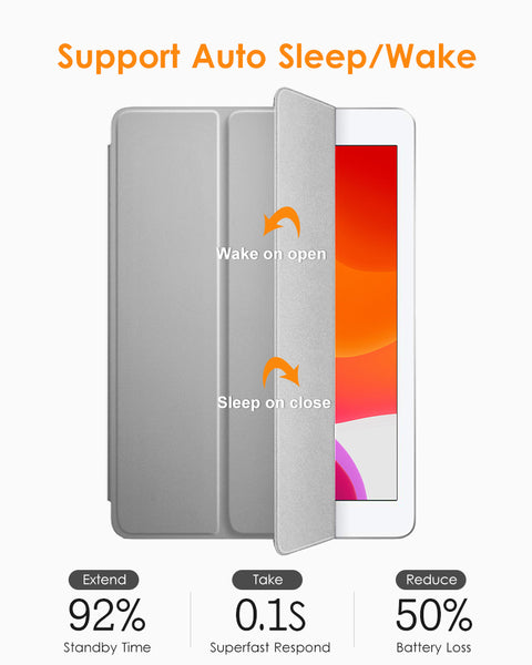 DTTO iPad 9th/ 8th/ 7th Generation 10.2 Case, Lightweight Soft TPU Back for iPad 10.2 Inch (2021/2020/2019) [Auto Wake/Sleep + Trifold Stand] - Rose Gold