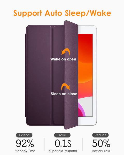 DTTO iPad 9th/ 8th/ 7th Generation 10.2 Case, Lightweight Soft TPU Back for iPad 10.2 Inch (2021/2020/2019) [Auto Wake/Sleep + Trifold Stand] - Rose Gold