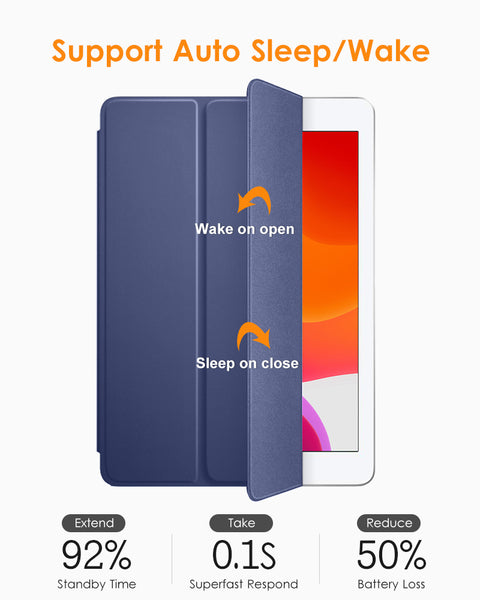 DTTO iPad 9th/ 8th/ 7th Generation 10.2 Case, Lightweight Soft TPU Back for iPad 10.2 Inch (2021/2020/2019) [Auto Wake/Sleep + Trifold Stand] - Rose Gold