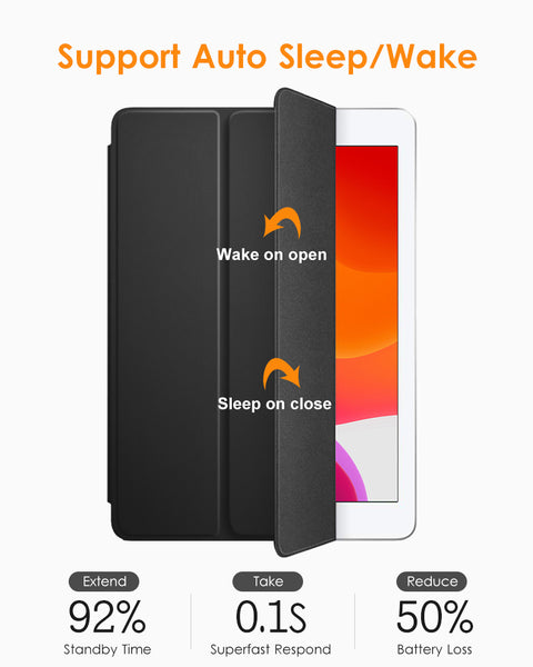 DTTO iPad 9th/ 8th/ 7th Generation 10.2 Case, Lightweight Soft TPU Back for iPad 10.2 Inch (2021/2020/2019) [Auto Wake/Sleep + Trifold Stand] - Rose Gold