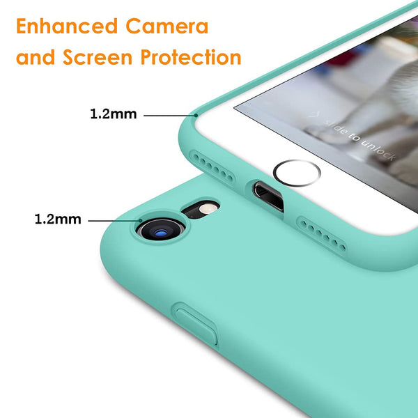 DTTO for iPhone SE Case 2020/2022, iPhone 7 8 Silicone Phone Case, [Romance Series] Shockproof Phone Case with Honeycomb Grid Cushion for Apple iPhone 7/8/SE 2020/2022, 4.7 inch, Navy Blue