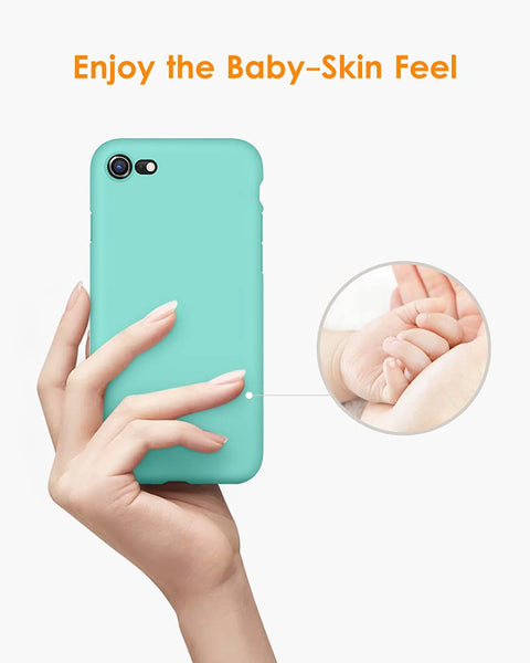 DTTO for iPhone SE Case 2020/2022, iPhone 7 8 Silicone Phone Case, [Romance Series] Shockproof Phone Case with Honeycomb Grid Cushion for Apple iPhone 7/8/SE 2020/2022, 4.7 inch, Navy Blue