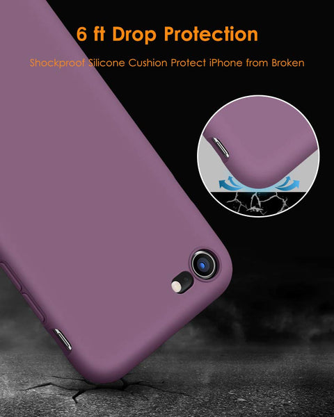 DTTO for iPhone SE Case 2020/2022, iPhone 7 8 Silicone Phone Case, [Romance Series] Shockproof Phone Case with Honeycomb Grid Cushion for Apple iPhone 7/8/SE 2020/2022, 4.7 inch, Navy Blue