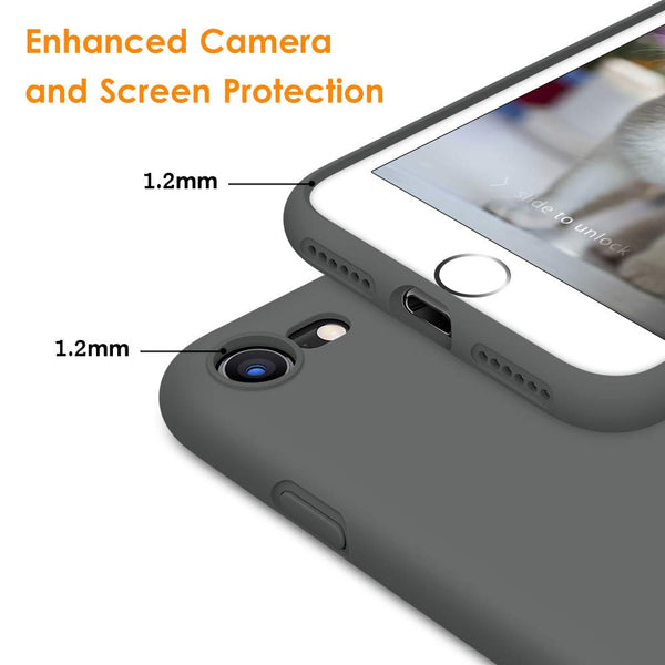 DTTO for iPhone SE Case 2020/2022, iPhone 7 8 Silicone Phone Case, [Romance Series] Shockproof Phone Case with Honeycomb Grid Cushion for Apple iPhone 7/8/SE 2020/2022, 4.7 inch, Navy Blue