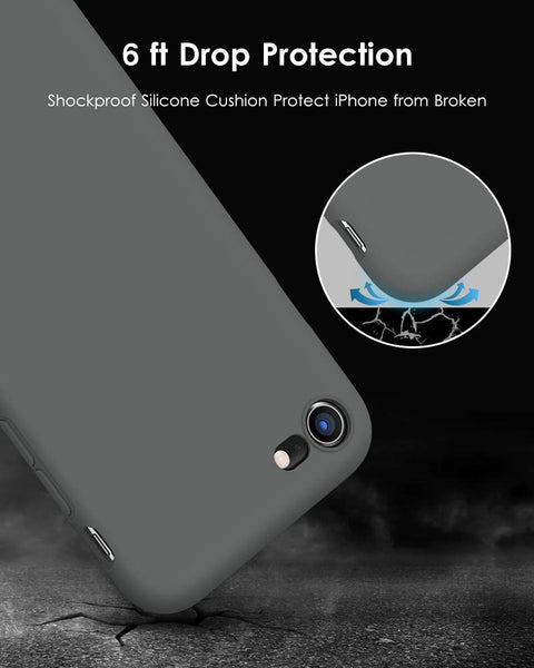 DTTO for iPhone SE Case 2020/2022, iPhone 7 8 Silicone Phone Case, [Romance Series] Shockproof Phone Case with Honeycomb Grid Cushion for Apple iPhone 7/8/SE 2020/2022, 4.7 inch, Navy Blue