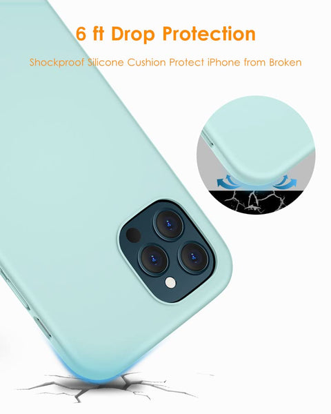 DTTO Compatible with iPhone 12/12 Pro Case,Shockproof Silicone [Romance Series] Cover [Enhanced Camera and Screen Protection] with Honeycomb Grid Cushion for iPhone 12 6.1” 2020,Midnight Green