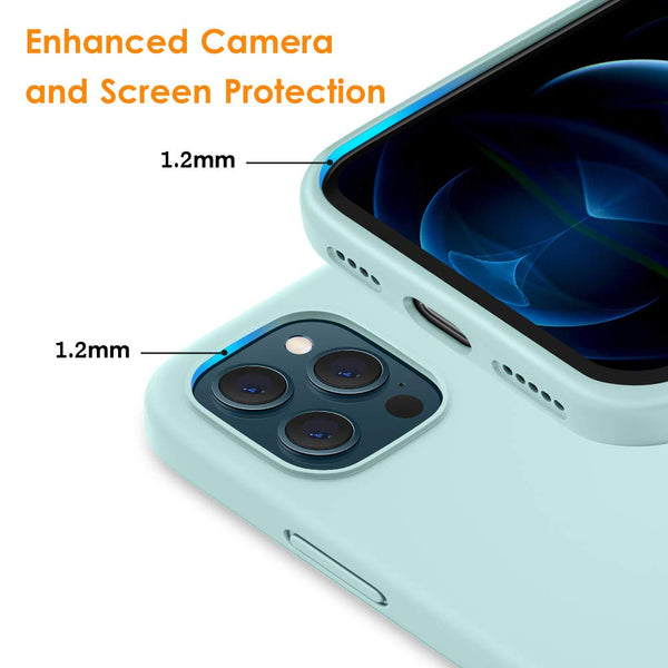 DTTO Compatible with iPhone 12/12 Pro Case,Shockproof Silicone [Romance Series] Cover [Enhanced Camera and Screen Protection] with Honeycomb Grid Cushion for iPhone 12 6.1” 2020,Midnight Green