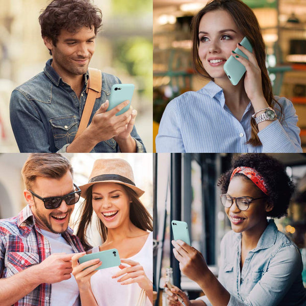 DTTO for iPhone SE Case 2020/2022, iPhone 7 8 Silicone Phone Case, [Romance Series] Shockproof Phone Case with Honeycomb Grid Cushion for Apple iPhone 7/8/SE 2020/2022, 4.7 inch, Navy Blue