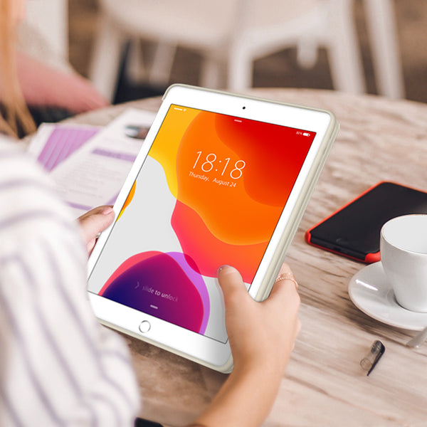 DTTO iPad 9th/ 8th/ 7th Generation 10.2 Case, Lightweight Soft TPU Back for iPad 10.2 Inch (2021/2020/2019) [Auto Wake/Sleep + Trifold Stand] - Rose Gold