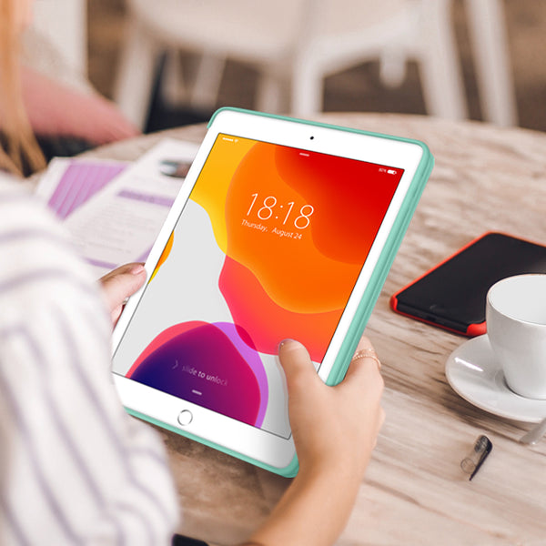 DTTO iPad 9th/ 8th/ 7th Generation 10.2 Case, Lightweight Soft TPU Back for iPad 10.2 Inch (2021/2020/2019) [Auto Wake/Sleep + Trifold Stand] - Rose Gold