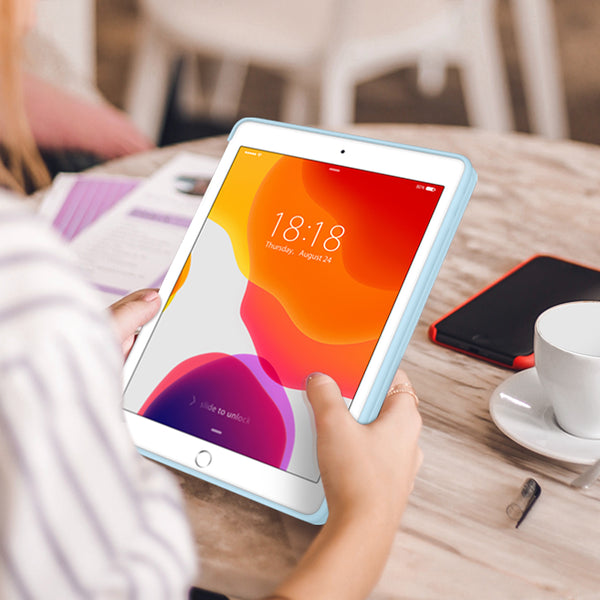 DTTO iPad 9th/ 8th/ 7th Generation 10.2 Case, Lightweight Soft TPU Back for iPad 10.2 Inch (2021/2020/2019) [Auto Wake/Sleep + Trifold Stand] - Rose Gold