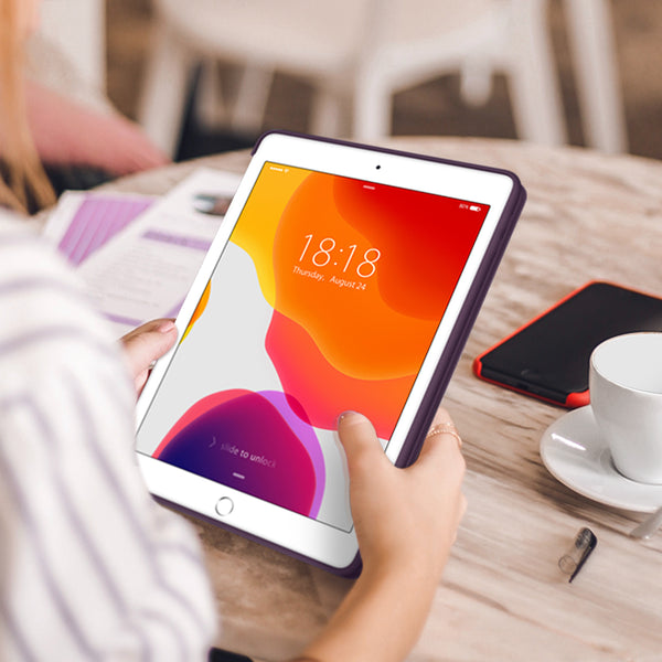 DTTO iPad 9th/ 8th/ 7th Generation 10.2 Case, Lightweight Soft TPU Back for iPad 10.2 Inch (2021/2020/2019) [Auto Wake/Sleep + Trifold Stand] - Rose Gold