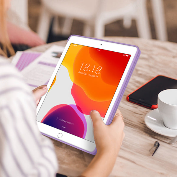 DTTO iPad 9th/ 8th/ 7th Generation 10.2 Case, Lightweight Soft TPU Back for iPad 10.2 Inch (2021/2020/2019) [Auto Wake/Sleep + Trifold Stand] - Rose Gold